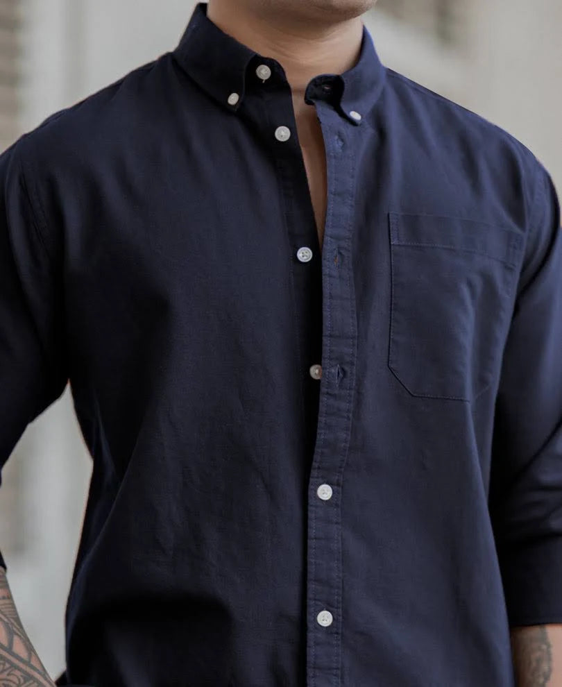 Campus Sutra Men's Solid Cotton Shirt