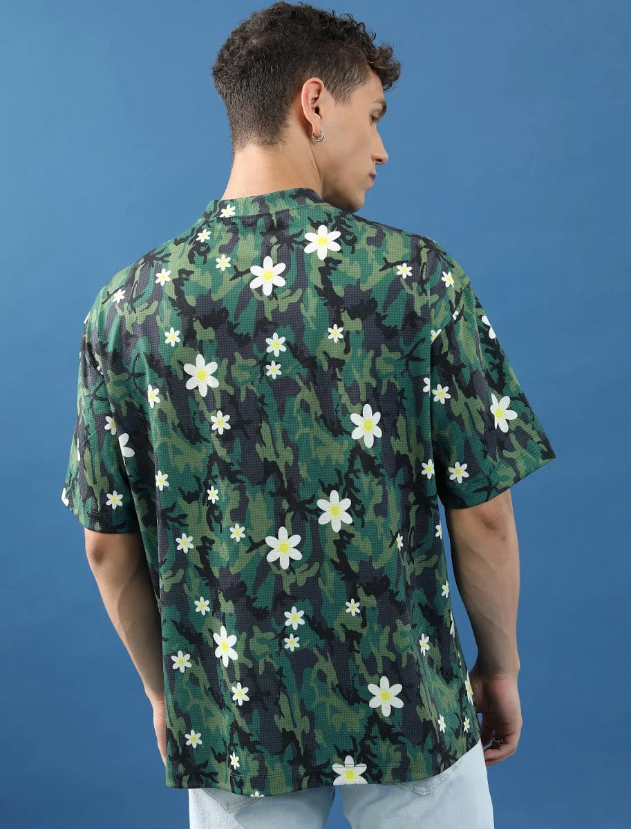 Highlander Unisex Floral Printed Slim Fit T-shirt