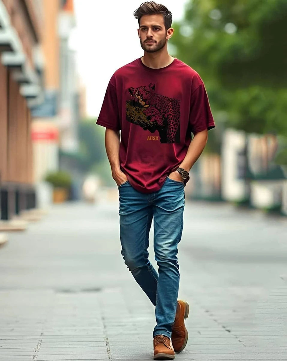 AUSK Men's Graphic Loose Fit T-Shirt