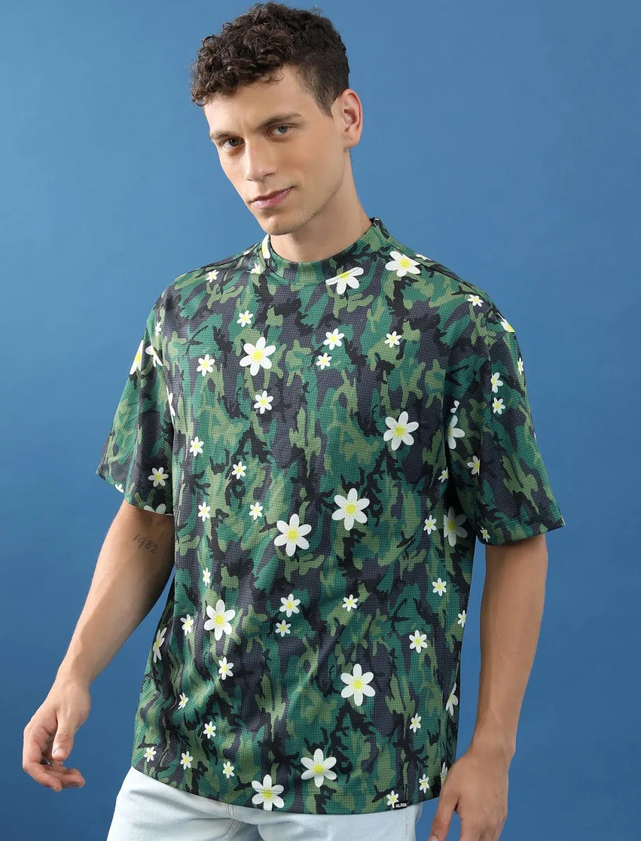 Highlander Unisex Floral Printed Slim Fit T-shirt