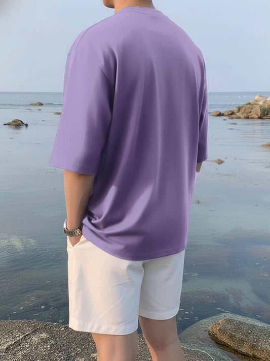 LEOTUDE Men's Oversized Drop Shoulder Half Sleeve