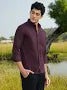 Campus Sutra Men's Solid Cotton Shirt