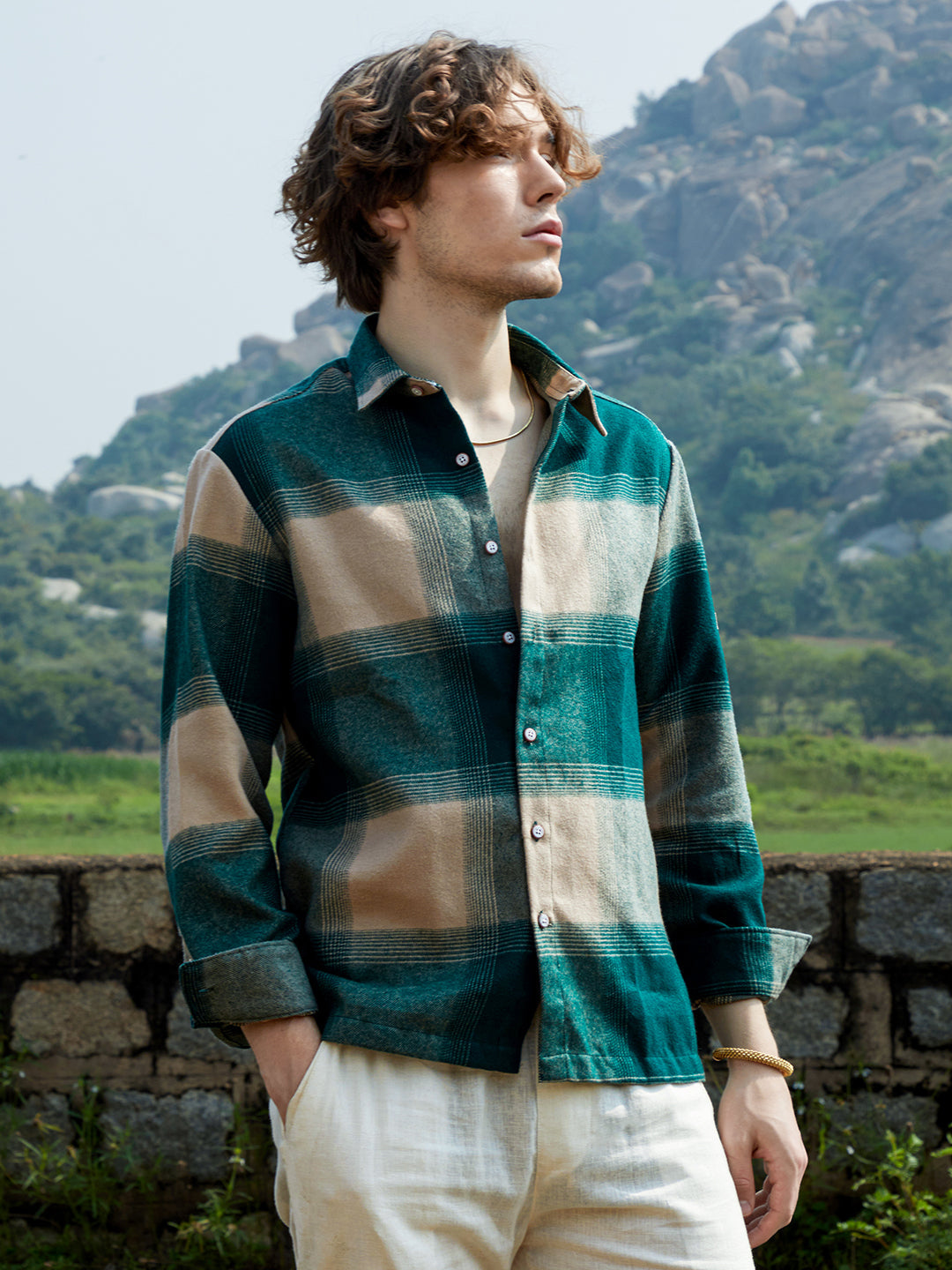 Mens green shirt