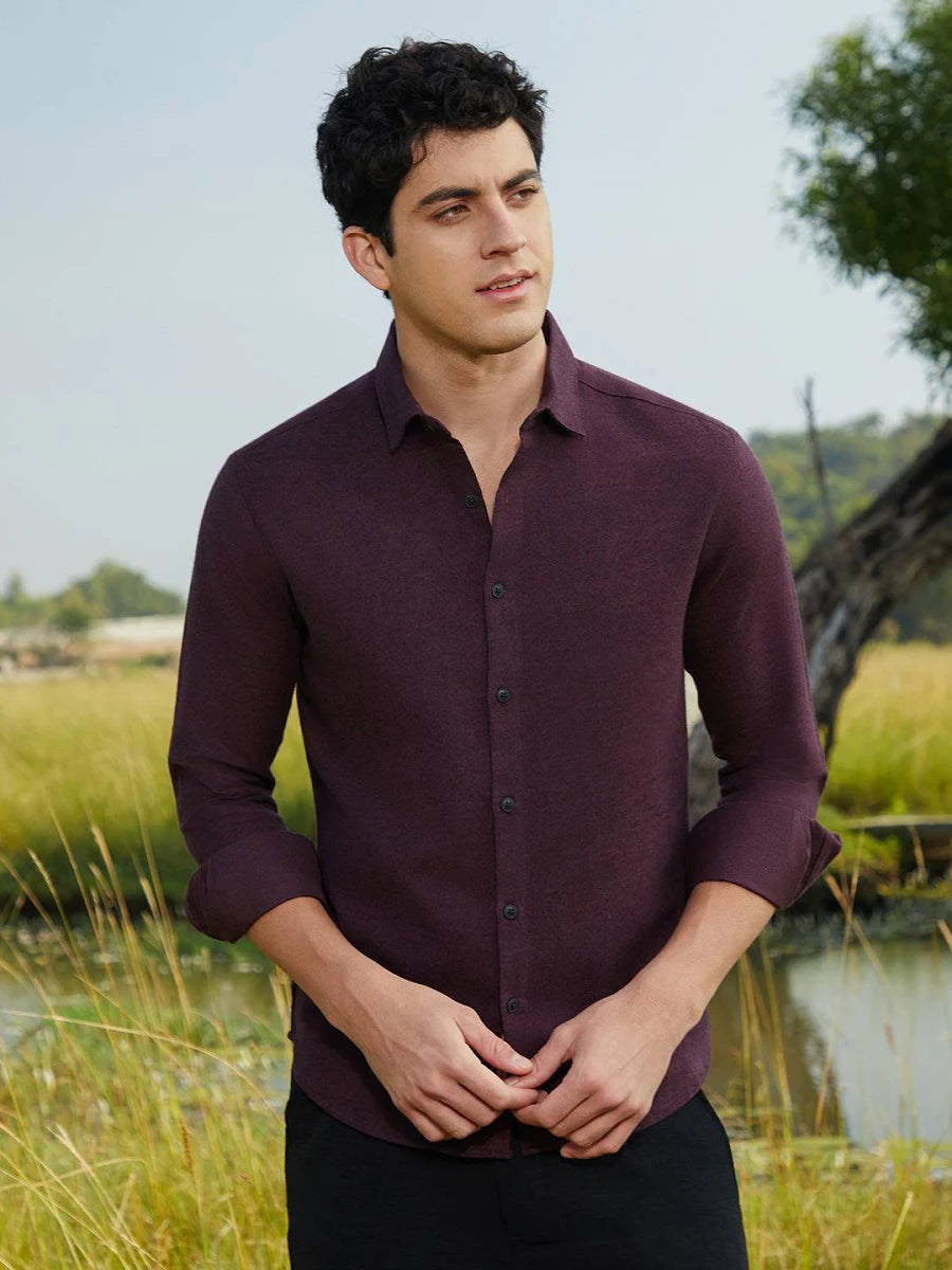 Campus Sutra Men's Solid Cotton Shirt