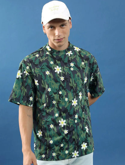 Highlander Unisex Floral Printed Slim Fit T-shirt